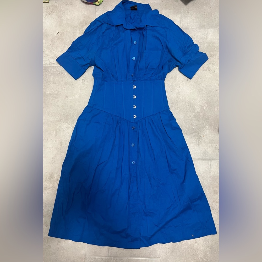 Cobalt blue, knee length Jean Paul Gaultier dress